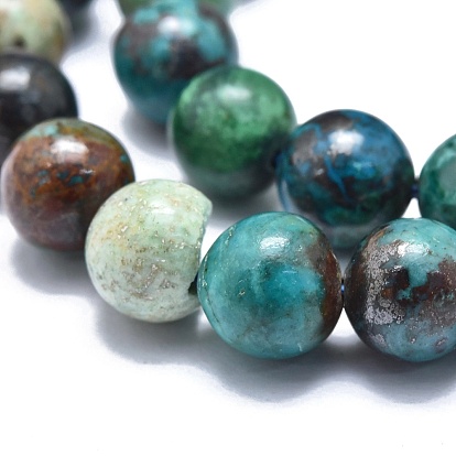Brins de perles de chrysocolla et lapis lazuli naturelles, Grade a, ronde