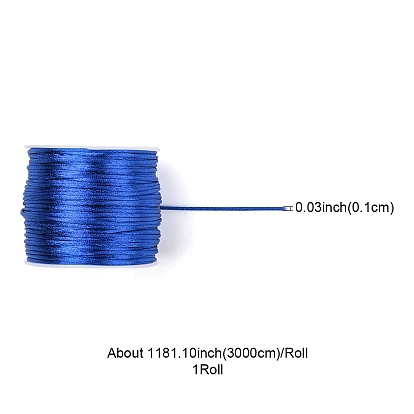 30M Nylon Rattail Satin Cord, Beading String, for Chinese Knotting, Jewelry Making