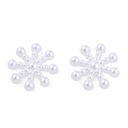 ABS Plastic Imitation Pearl Cabochons, Flower