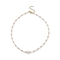 Shell Pearl Beaded Necklaces for Women, with Glass Seed Beads, 304 Stainless Steel Lobster Claw Clasp
