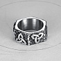Anillos de acero de titanio para hombres, anillo hexagonal con nudo trinitario