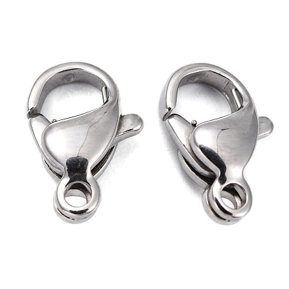 Polished 316 Surgical Stainless Steel Lobster Claw Clasps, Parrot Trigger Clasps