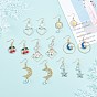 Ensembles de fabrication de boucles d'oreilles pendantes Sunnyclue DIY, inclure des pendentifs en alliage, Des billes de verre, Accessoires en laiton, accessoires en fer
