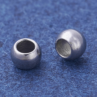 304 de acero inoxidable perlas espaciadoras, 2x1 mm, agujero: 0.5 mm