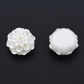 Perles de nacre en plastique ABS, la moitié foré, fleur
