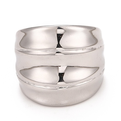 304 Stainless Steel Textured Chunky Ring for Women