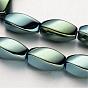 Electroplate Non-magnetic Synthetic Hematite Beads Strands, Twisted Oval
