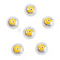ABS Plastic Imitation Pearl Beads, with Enamel, Round with Star