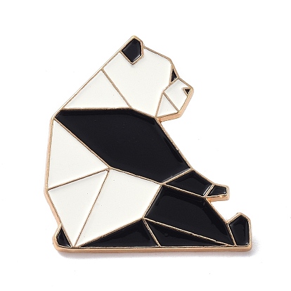 Origami Panda Enamel Pin, Alloy Enamel Brooch for Backpack Clothing, Golden
