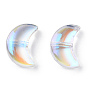 Electroplate cuentas de vidrio transparentes, color de ab chapado, luna creciente