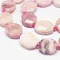 Rose naturel perles d'opale brins, facette, ovale