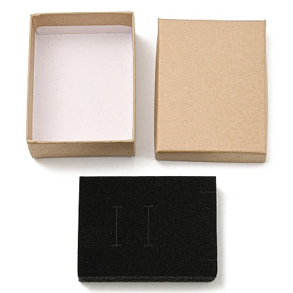Cardboard Jewelry Packaging Boxes, with Sponge Inside, for Rings, Small Watches, Necklaces, Earrings, Bracelet, Rectangle