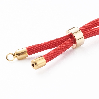 Fabrication de collier en nylon tressé, fabrication de collier de curseur, avec accessoires en laiton