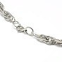 Fashionable 304 Stainless Steel Rope Chain Necklaces for Men, with Lobster Claw Clasps, 23 inch~25 inch(584~635mm)x8mm