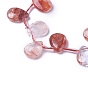 Natural Hematoid Quartz Beads Strands, Top Drilled Beads, Ferruginous Quartz, Faceted, Teardrop