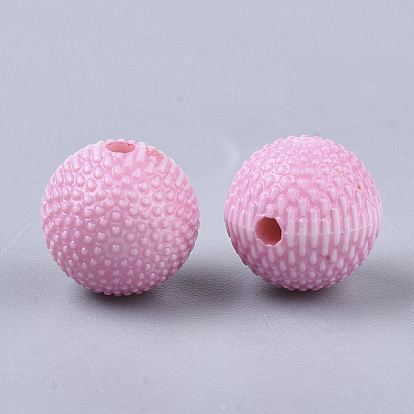 Perles acryliques de style artisanal, ronde