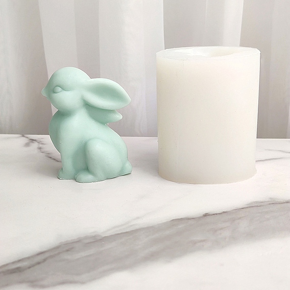 3d lapin figurine bricolage bougie moules en silicone, pour la fabrication de bougies parfumées