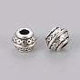 Tibetan Style Alloy Spacer Beads, Lead Free and Cadmium Free, 9mm in diameter,7 mm thick, hole: 3.5 mm