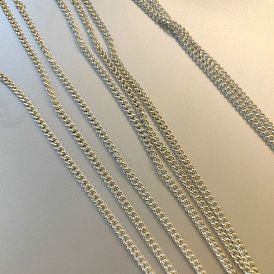 925 Sterling Silver Curb Chains, Unwelded