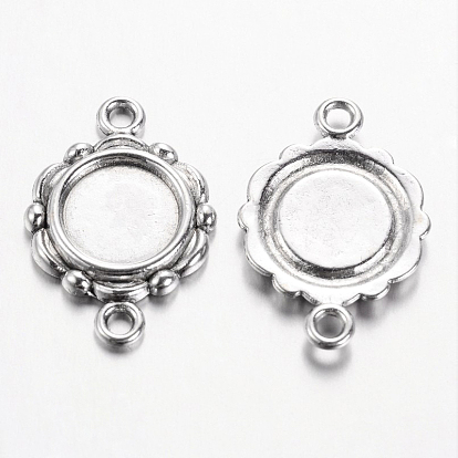 Tibetan Style Link Cabochon Bezel Settings, Cadmium Free & Lead Free