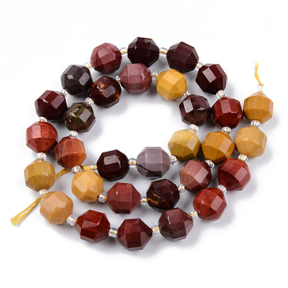 Natural Mookaite Beads Strands, Round, Faceted