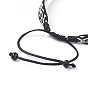 Unisex Adjustable Braided Bead Bracelets, with Glass Beads