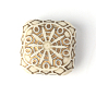 Perles acryliques de placage cuboïde, métal doré enlaça, 31.5x31.5x15.5mm, trou: 2 mm, environ 50 pcs / 500 g
