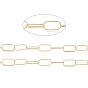 Brass Textured Oval Link Chains, Unwelded, with Spool