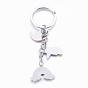 Zinc Alloy Keychain, with Enamel, Iron Key Ring and Iron Chains, Rainbow, Star, Moon and Cloud, Platinum