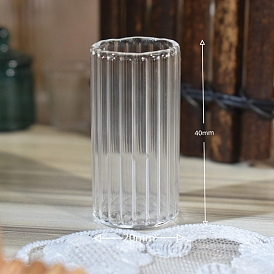 Décoration de maison de poupée de vase en verre de colonne