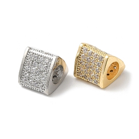 Micro cuivres ouvrent zircone cubique perles européennes, Perles avec un grand trou   , triangle