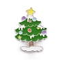 Pin de esmalte de árbol de navidad, insignia de aleación para ropa de mochila, Platino