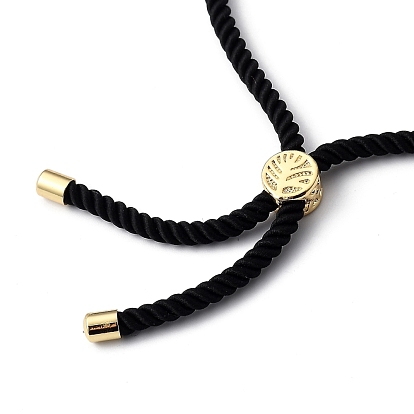 Регулируемые браслеты-слайдеры, нейлона шнур браслеты, с естественным шарики Gemstone бисера и латуни, золотые
