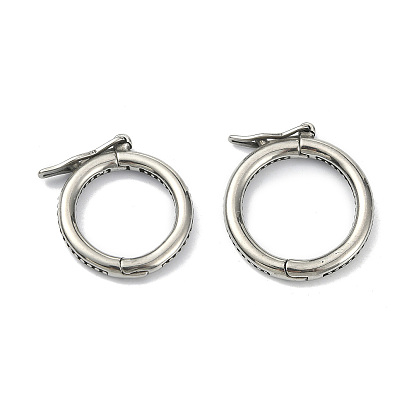 Tibetan Style 316 Surgical Stainless Steel Twister Clasps, Ring