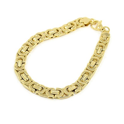 304 ensembles de bijoux de chaîne d'acier inoxydable, collier et bracelets de la chaîne byzantine, avec fermoirs mousquetons