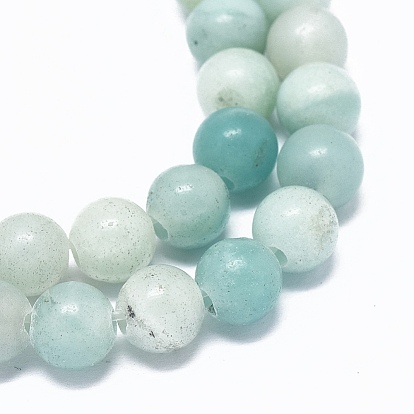 Chapelets de perles amazonite naturelles  , ronde