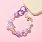 Acrylic Rainbow Beaded Mobile Straps, Multifunctional Chain, with Alloy Spring Gate Ring