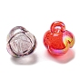 Радужные радужные прозрачные акриловые пузырьковые подвески с УФ-покрытием, роза