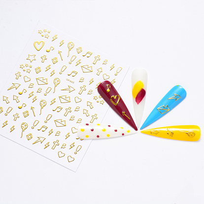Metallic Color Nail Art Stickers, Self-adhesive, For Nail Tips Decorations