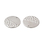 Ion Plating(IP) 304 Stainless Steel Pendants, Flat Round Charm