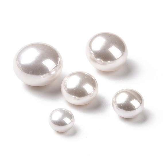 Abs perles en plastique, coquille d'imitation et perle, la moitié foré, abaque