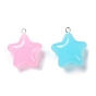 Acrylic Pendants, with Silver Tone Alloy Loops, Star Charms