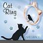 SHEGRACE 925 Sterling Silver Finger Ring, Cuff Rings, Open Rings, Cat Ear, Size 7