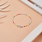 Mauvais œil au chalumeau et perles de verre bracelet extensible pour les femmes