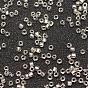 Perles rondes en verre de graine, argent bordée trou carré, couleurs transparentes