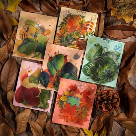 40Pcs 20 Styles Autumn PET Waterproof Self Adhesive Leaf Stickers, for Scrapbooking, Travel Diary Craft