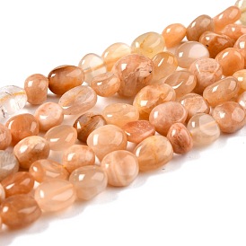 Natural Sunstone Beads Strands, Nuggets, Tumbled Stone