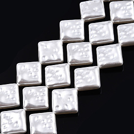 ABS Plastic Imitation Pearl Beads Strands, Rhombus