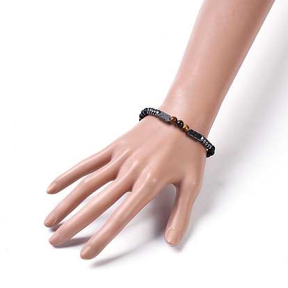 Beads s'étendent bracelets, avec des non-magnétiques perles synthétiques d'hématite