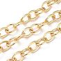 Brass Cable Chains, Soldered, with Spool, Oval, Long-Lasting Plated, Real 18K Gold Plated